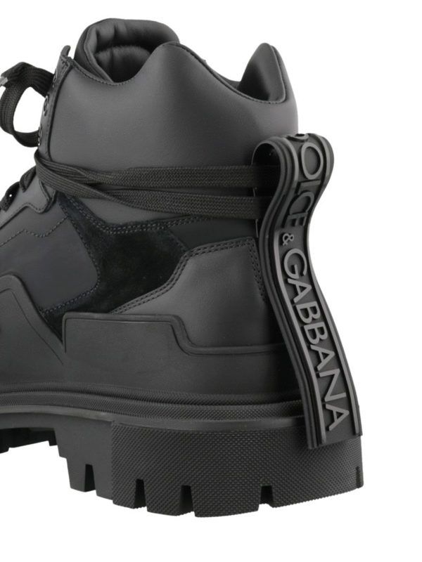 Dolce & Gabbana Black Logo Strap Trekking Boots