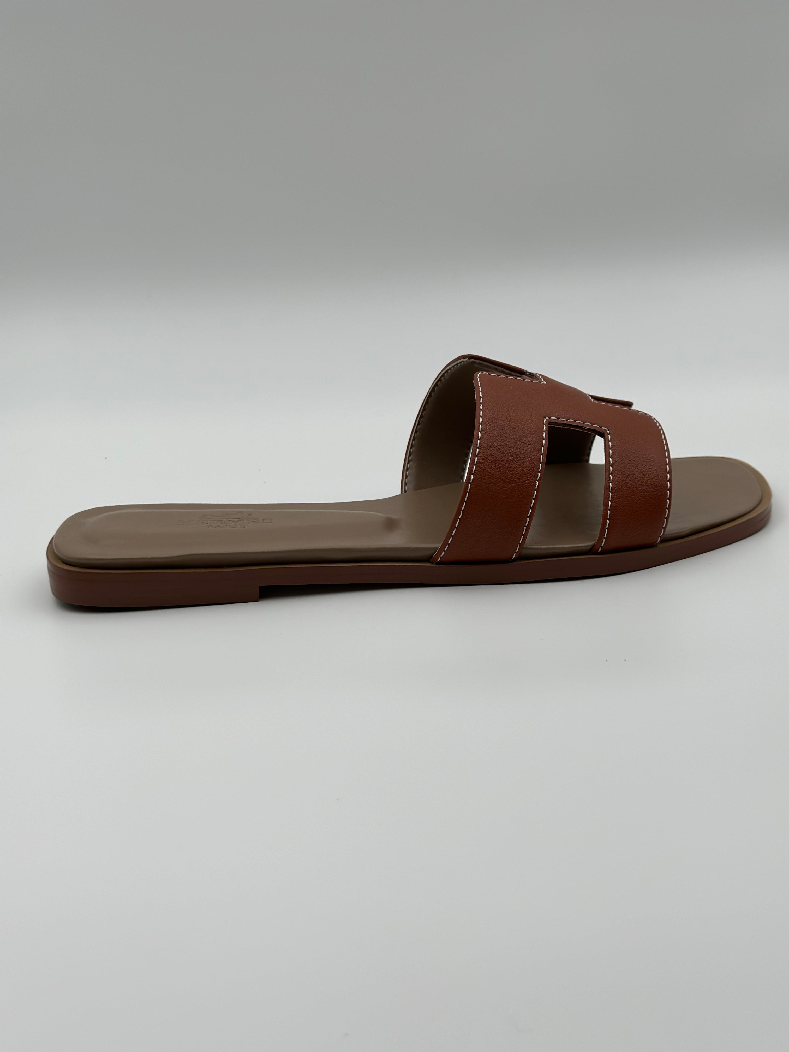 Hermes Oran Slippers " Brown/Brown"