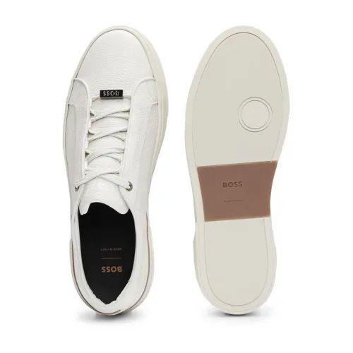 Boss Gary Grained - Leather Trainers "White"