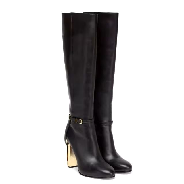 Fendi Delfina Monogram Knee "Black"