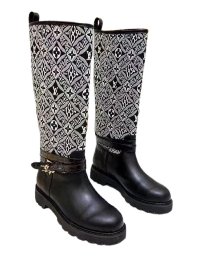 Louis Vuitton high boots (black / white)